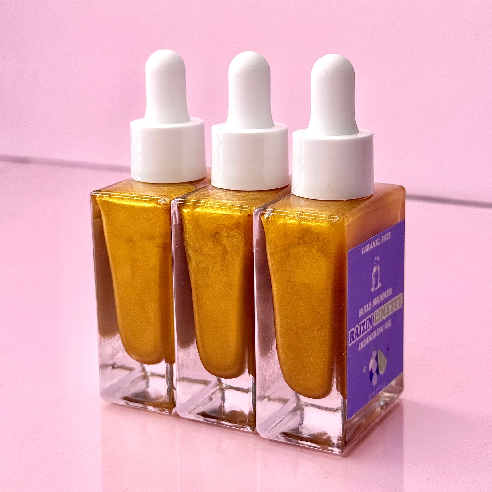 HUILE SHIMMER ✨ TEINTE DORÉE ✨LIMETTE RAIZIN 🍋‍🟩🍇 30 ml.