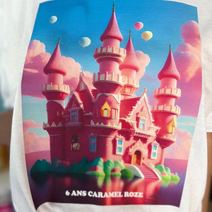 T-SHIRT 💙🏰💖 ÉDITION SPÉCIAL 6 ANS CARAMEL ROZE.