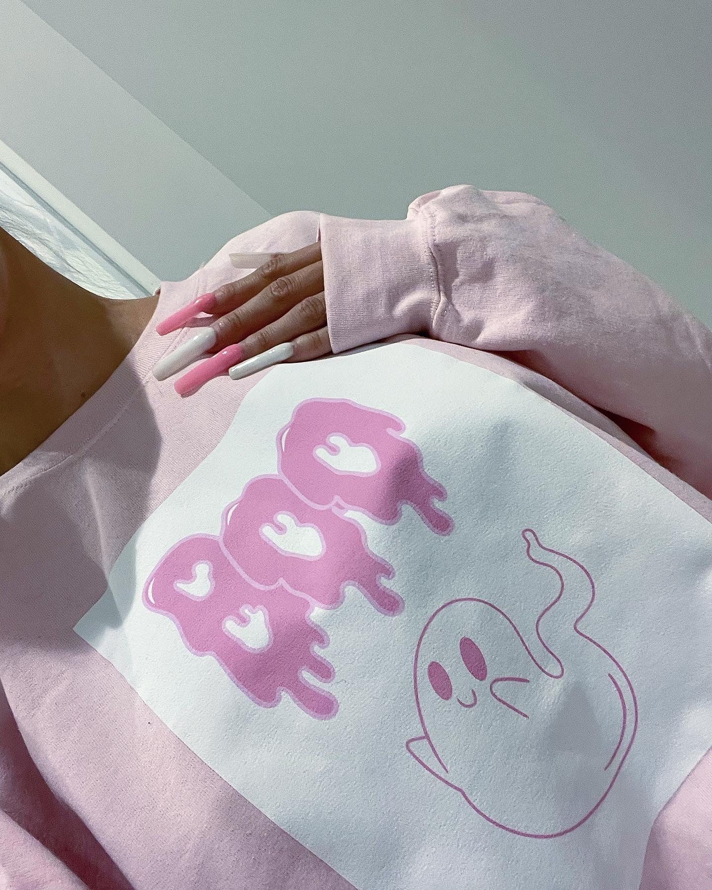 CREWNECK ROSE BÉBÉ 🎀👻 FANTÔME BOO 👻🎀