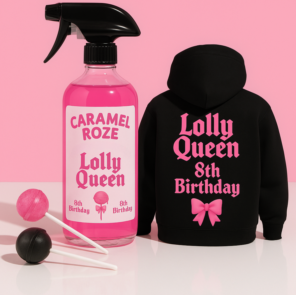 *prévente* DUO multi-surfaces + Zip-Hoodie Premium LOLLY QUEEN 3D Puff 🖤🎀🍭édition limitée 8e Anniversaire Caramel Roze 🎂