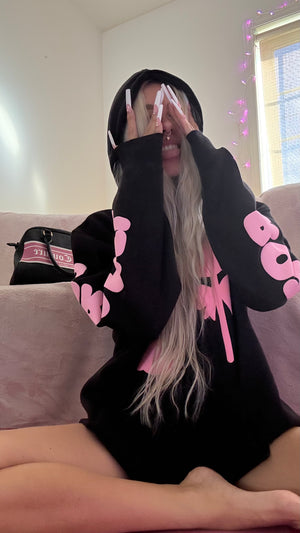 *prévente* Zip-Hoodie Premium LOLLY QUEEN 3D Puff 🖤🎀🍭édition limitée 8e Anniversaire Caramel Roze